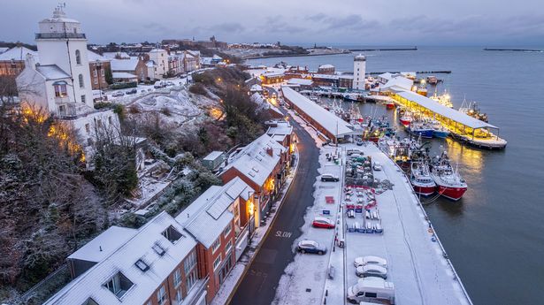 Snow in North Shields on Wednesday