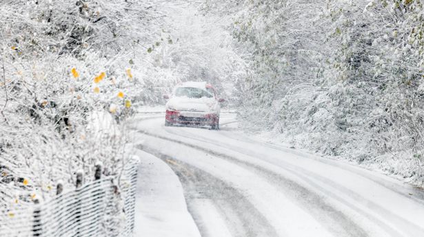 Snow falls in Blaenavon, South Wales