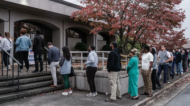 People lining up to vote for the next President in Georgia