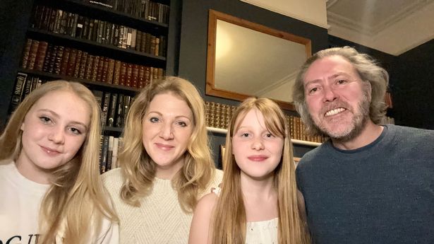 Undated handout photo of the Jourdain family, (left to right) Isla, 14, Lydia, 44, Alyssa, 11 and Ben, 51, from Eastbourne, who spend their Sundays writing letters for those living with cancer. Issue date: Sunday March 17, 2024.