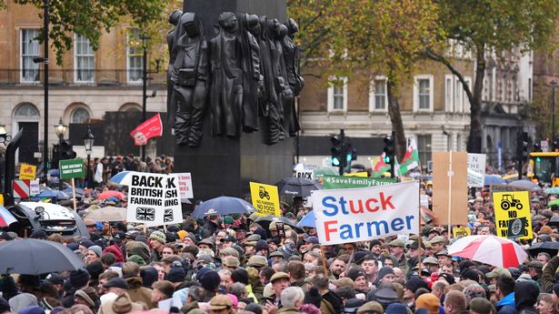 More than 10,000 farmers and supporters took their fight against a new inheritance tax hike to the heart of Whitehall