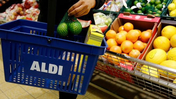 Aldi shopper with basket