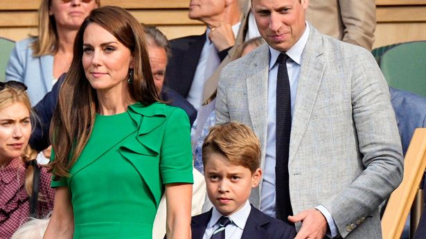 Prince William, Kate Middleton, and Prince George in the Royal Box at Wimbledon