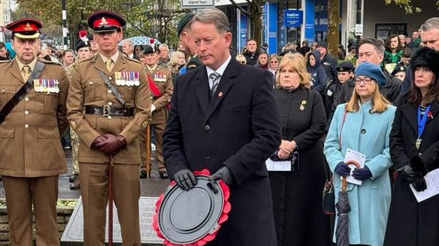 Tory MP Gareth Bacon was pictured laying a wreath at a ceremony last November.