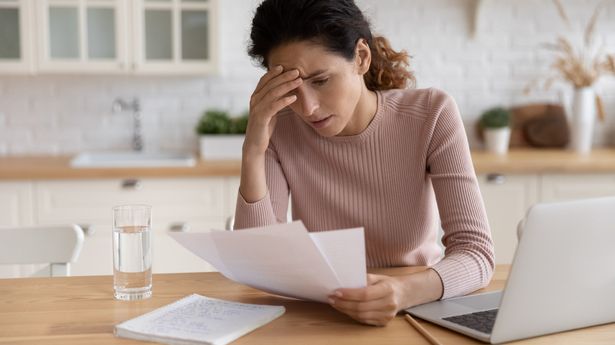 Woman stressed about bills